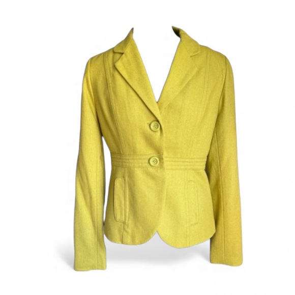 Fossil Jackets & Blazers - NWOT Fossil Chartreuse Blazer Tailored Professional Wear